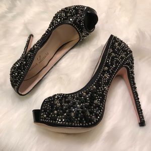 Black & Silver Gem Lauren Lorraine Candy Heels